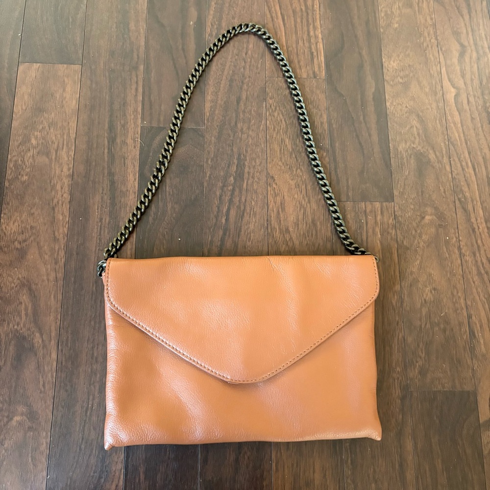 J Crew Leather Envelope Shoulder Bag Purse